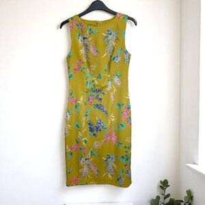 Hobbs London Moira sheath dress in chartreuse